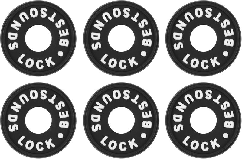 BestSounds Guitar Strap Blocks, 6PCS Premium Silicone Safety Locks (White) - Image 1